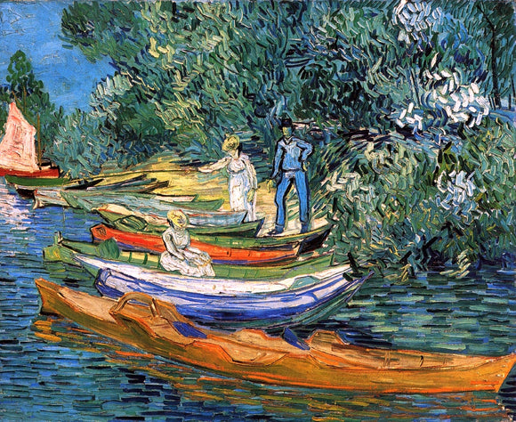  Vincent Van Gogh Rowing Boats on the Banks of the Oise - Canvas Art Print