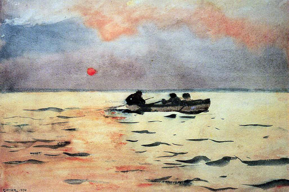  Winslow Homer Rowing Home - Canvas Art Print