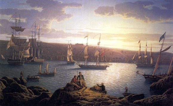  Robert Salmon Royal Naval Vessels off Pembroke Dock, Milford Haven - Canvas Art Print