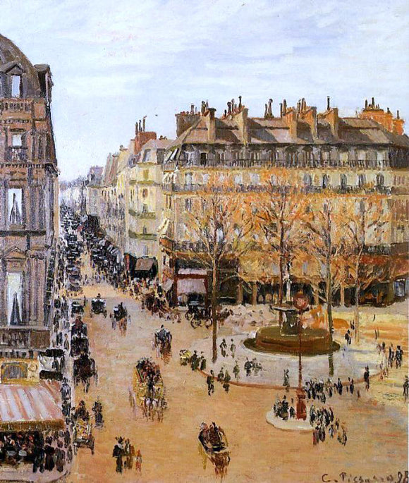  Camille Pissarro Rue Saint Honore: Sun Effect, Afternoon - Canvas Art Print