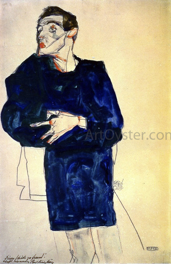  Egon Schiele Rufer - Canvas Art Print
