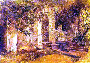  Karl Pavlovich Brulloff Ruins in Park - Canvas Art Print