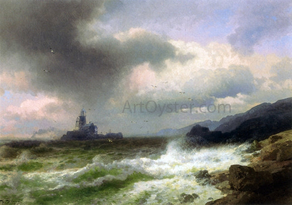  Herman Herzog Saddle Rock Lighthouse, Maine - Canvas Art Print