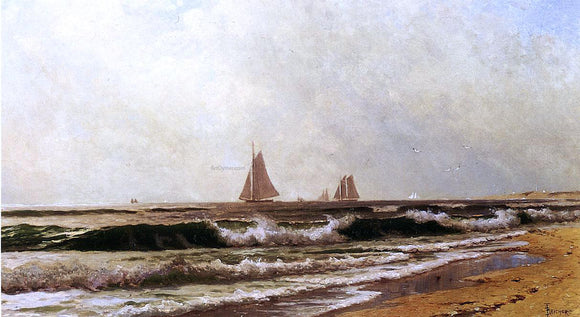  Alfred Thompson Bricher Sailboats along the Shore (also known as Southampton Beach) - Canvas Art Print