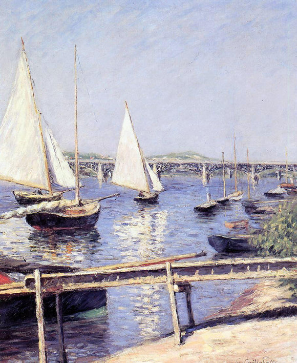  Gustave Caillebotte Sailboats in Argenteuil - Canvas Art Print