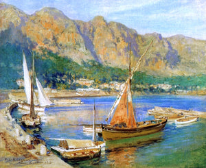  Frederick Arthur Bridgeman Sailboats, South of France - Canvas Art Print