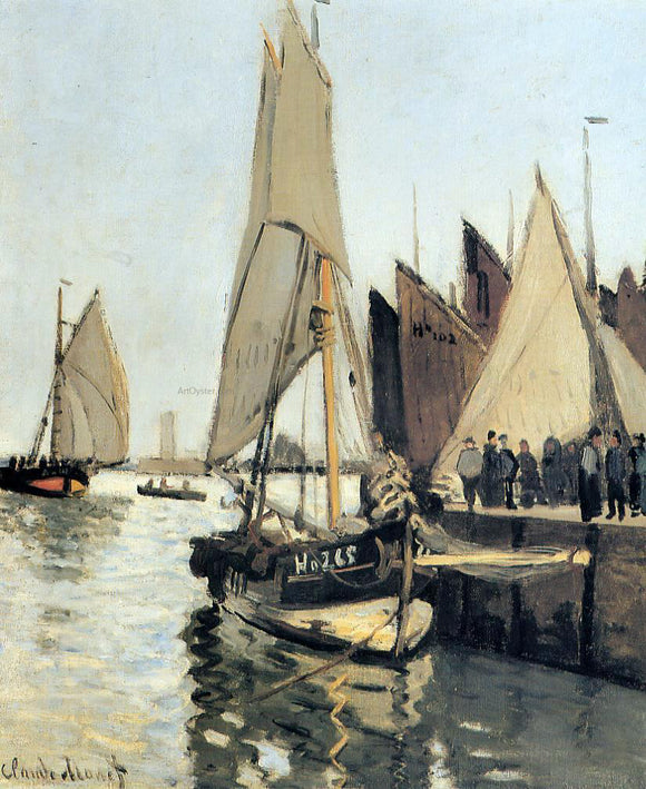  Claude Oscar Monet Sailing Boats at Honfleur - Canvas Art Print
