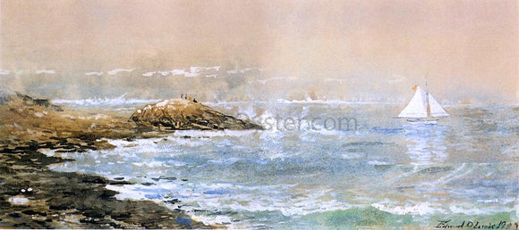  Edmund Darch Lewis Sailing off the Rocks - Canvas Art Print