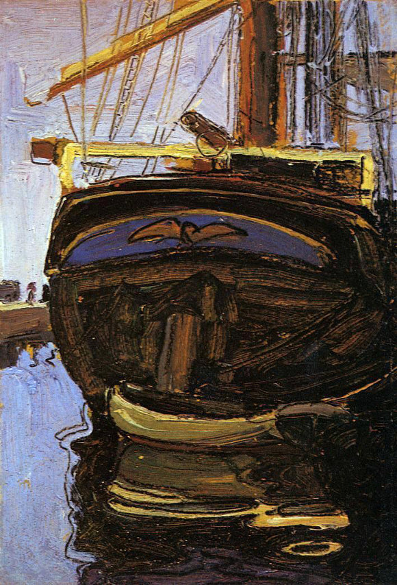  Egon Schiele Sailing Ship with Dinghy - Canvas Art Print