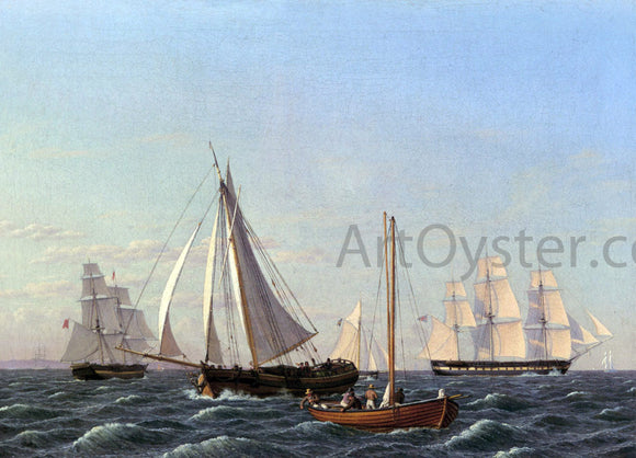  Christoffer Wilhelm Eckersberg Sailing Ships - Canvas Art Print