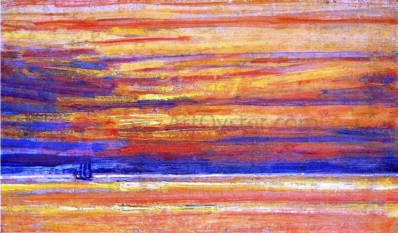  Frederick Childe Hassam Sailing Vessel at Sea, Sunset - Canvas Art Print