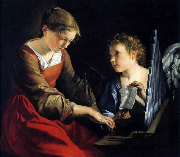  Orazio Gentileschi Saint Cecilia with an Angel - Canvas Art Print