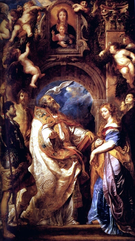  Peter Paul Rubens Saint Gregory With Saints Domitilla, Maurus, And Papianus - Canvas Art Print