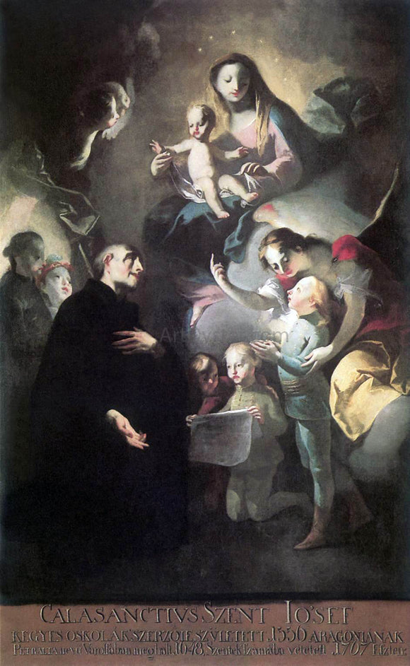  Felix Ivo Leicher Saint Joseph Calasantius before the Virgin - Canvas Art Print