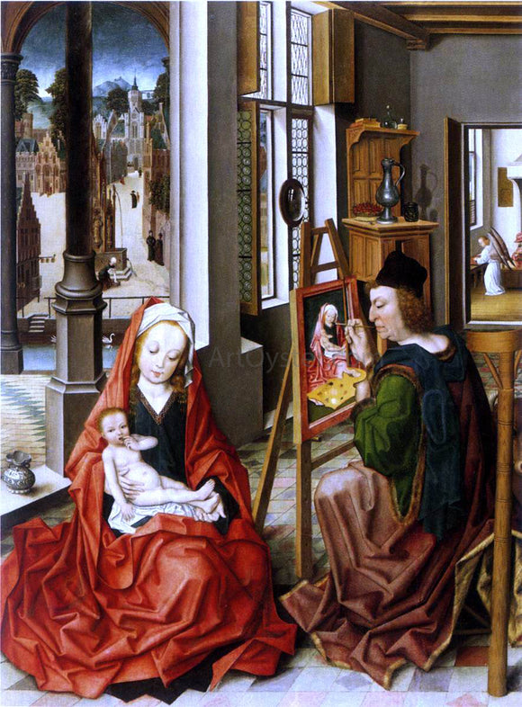  Derick Baegert Saint Luke Painting the Virgin - Canvas Art Print
