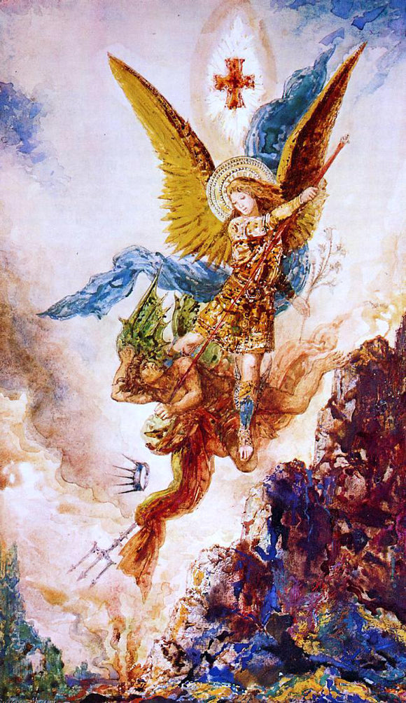  Gustave Moreau Saint Michael Vanquishing Satan - Canvas Art Print