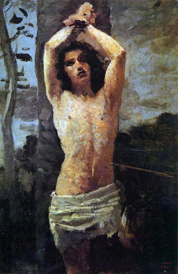  Jean-Baptiste-Camille Corot Saint Sebastian - Canvas Art Print