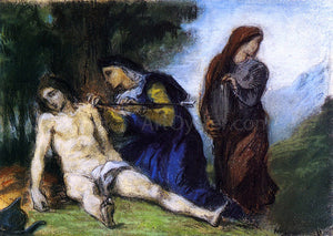  Eugene Delacroix Saint Sebastien Comforted by Female Saints - Canvas Art Print