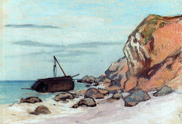  Claude Oscar Monet Saint-Adresse, Beached Sailboat - Canvas Art Print