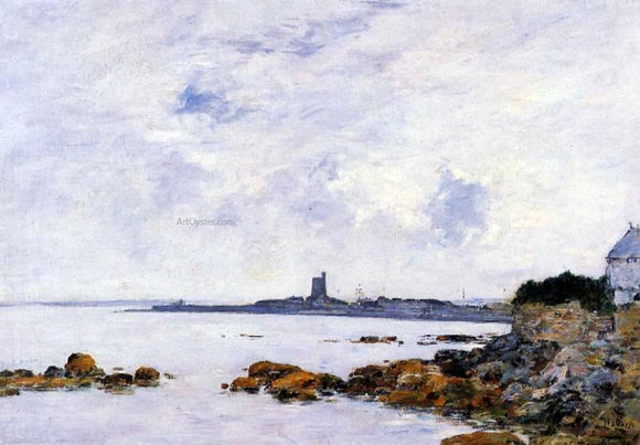  Eugene-Louis Boudin Saint-Vaast-la-Houghe, the Rocks and the Fort - Canvas Art Print
