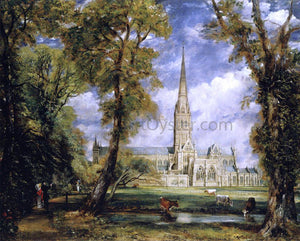  John Constable Salisbury Cathedral from the Bishop's Garden - Canvas Art Print