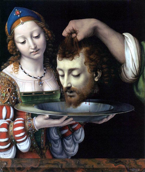  Andrea Solario Salome with the Head of St John the Baptist - Canvas Art Print