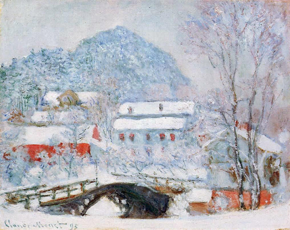  Claude Oscar Monet Sandviken Village in the Snow - Canvas Art Print