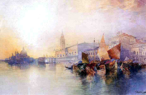  Thomas Moran Santa Maria and The Ducal Palace, Venice - Canvas Art Print