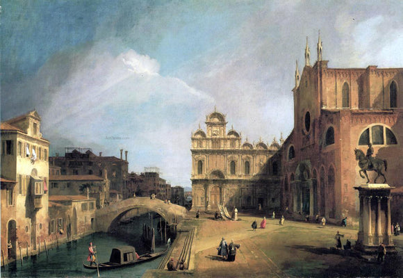  Canaletto Santi Giovanni e Paolo and the Scuola di San Marco - Canvas Art Print