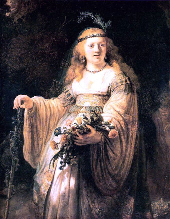  Rembrandt Van Rijn Saskia van Uylenburgh in Arcadian Costume - Canvas Art Print