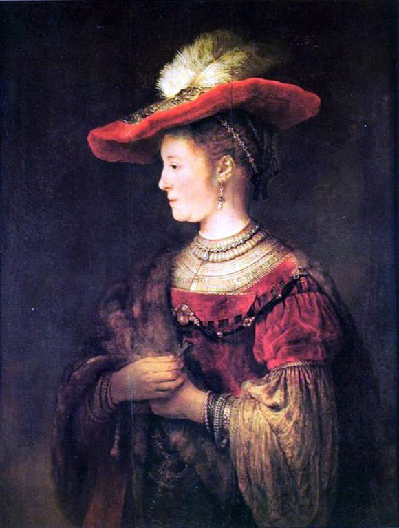  Rembrandt Van Rijn Saskia with a Bonnet - Canvas Art Print
