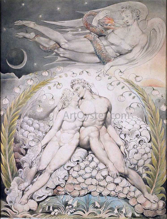  William Blake Satan Watching the Caresses of Adam and Eve - Canvas Art Print