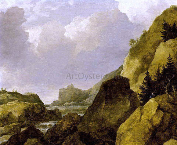  Allaert Van Everdingen Scandinavian Rocky River Landscape - Canvas Art Print