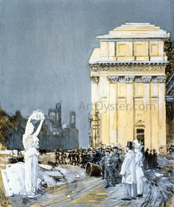  Frederick Childe Hassam Scene at the World's Columbian Exposition, Chicago, Illinois - Canvas Art Print