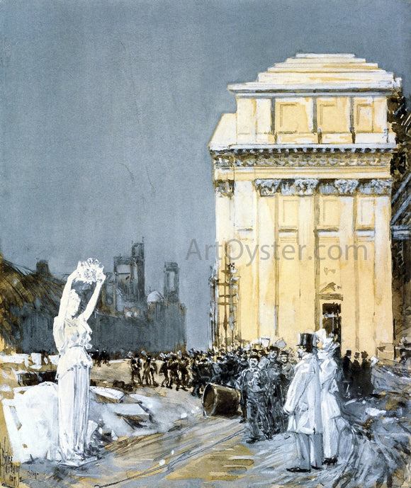  Frederick Childe Hassam Scene at the World's Columbian Exposition, Chicago, Illinois - Canvas Art Print