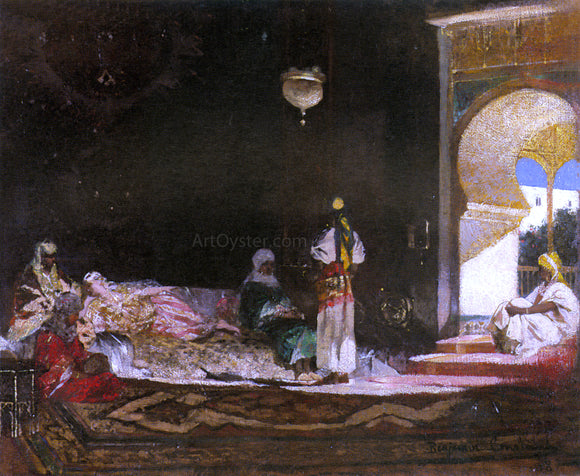  Jean-Joseph Benjamin Constant Scene de Harem - Canvas Art Print