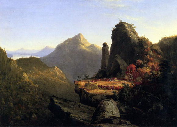  Thomas Cole Scene from 'The Last of the Mohicans': Cora Kneeling at the Feet of Tanemund - Canvas Art Print