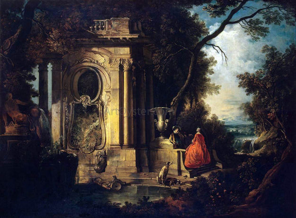  Jacques De Lajoue Scene in a Park - Canvas Art Print
