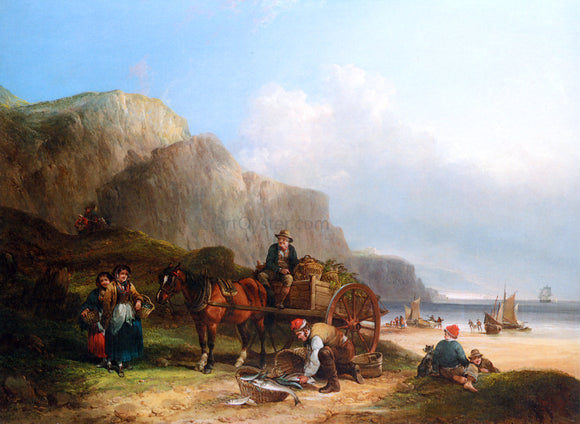  Senior William Shayer Scene in the Isle of Wight - Canvas Art Print