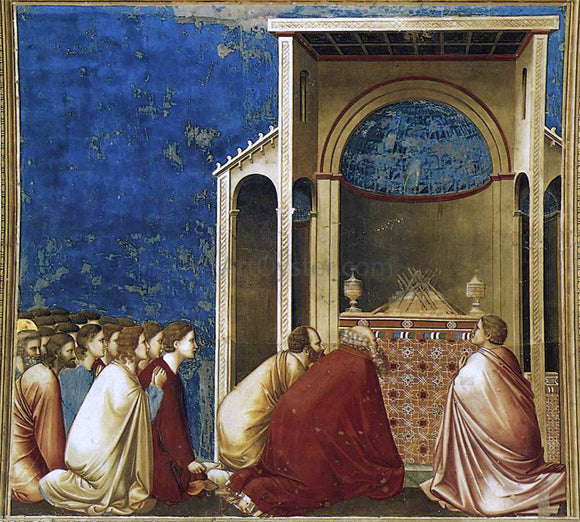  Giotto Di Bondone Scenes from the Life of the Virgin: 4.The Suitors Praying (Cappella Scrovegni (Arena Chapel), Padua) - Canvas Art Print