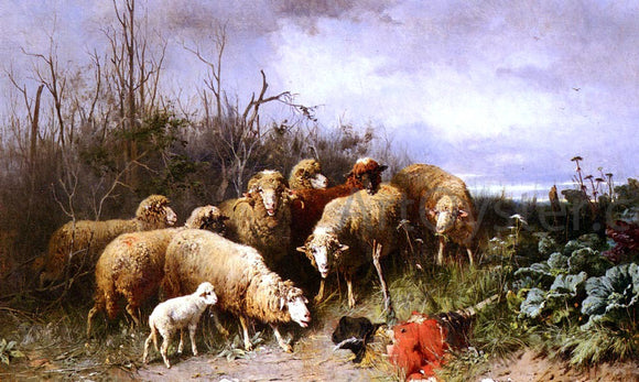  Friedrich Otto Gebler Schafe Eine Vogelscheuche Betrachtend - Canvas Art Print