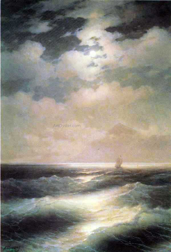  Ivan Constantinovich Aivazovsky Sea View by Moonlight - Canvas Art Print