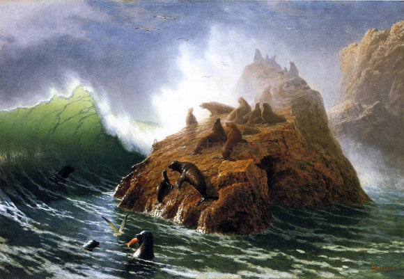  Albert Bierstadt Seal Rock - Canvas Art Print
