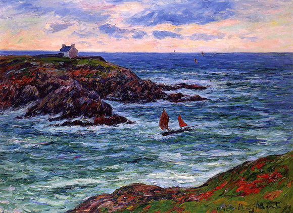  Henri Moret Seascape: Doelan, Brittany - Canvas Art Print