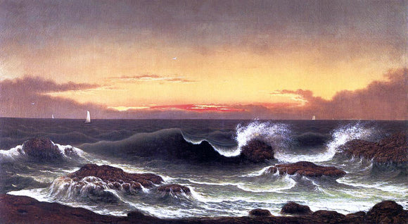  Martin Johnson Heade Seascape: Sunrise - Canvas Art Print