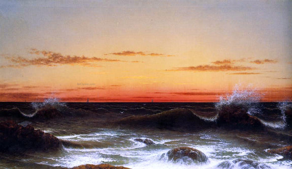  Martin Johnson Heade Seascape: Sunset - Canvas Art Print