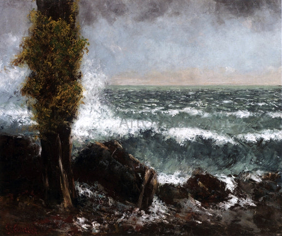  Gustave Courbet Seascape, the Poplar - Canvas Art Print