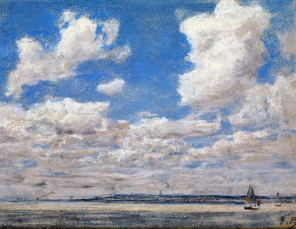  Eugene-Louis Boudin Seascape with Large Sky - Canvas Art Print