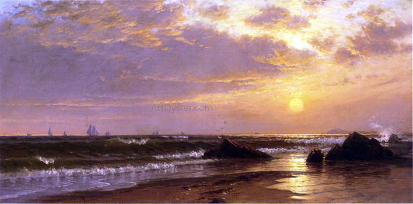  Alfred Thompson Bricher Seascape with Sunset - Canvas Art Print