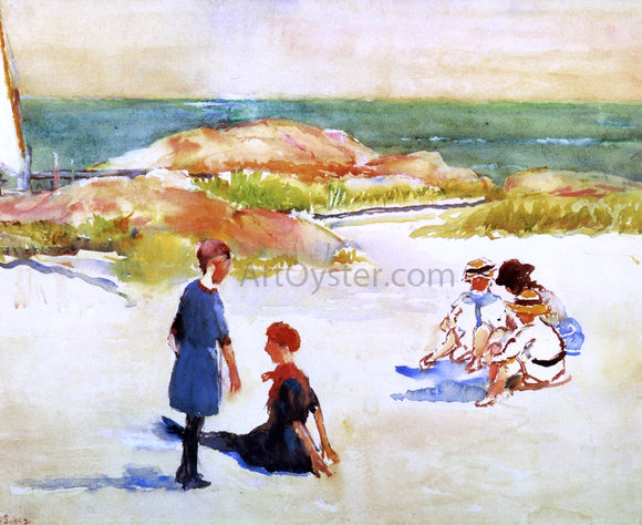  Annie G. Sykes Seaside Play - Canvas Art Print